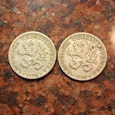 1924 CZECHOSLOVAKIA 1 KORUNA COIN  (1 COIN PER SALE PICKED AT RANDOM) - #B6687