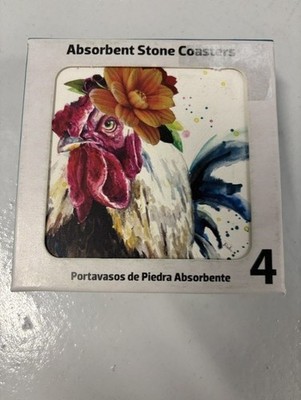 CoasterStone - Absorbent Stone Coaster - Set of 4 - New In Box