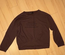 Shampoo Women  s F Brown Crewneck Pullover Fleece Cotton Graphic Quote Sweatshirt