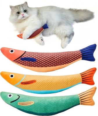 3 Pack Cat Toys Saury Fish with Catnip, Crinkle Sound & Soft Plush - 9.5 Inch...