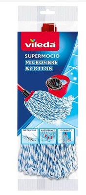 Vileda SuperMocio Mikrofaser & Baumwolle Wischkopf Nachfüllpackung passend für alle SuperMocio Griff