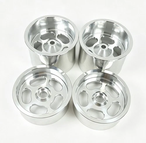 Vintage 1.7“ Aluminum Wheels 5 Slots Silver For Team Associated RC10 Classic