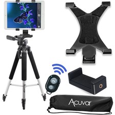 Professional 57" Inch Camera Tripod  Tablet and Phone Mount  Bluetooth Remote