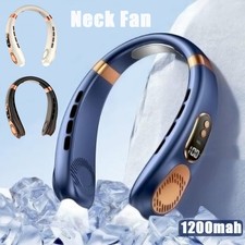 5-Speed Portable Hanging Neck Fan USB Rechargeable Bladeless W/ Cold Plate USA