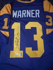Kurt Warner Autographed Jersey BIG SIG St. Louis Rams COA BAS & Personal Sticker