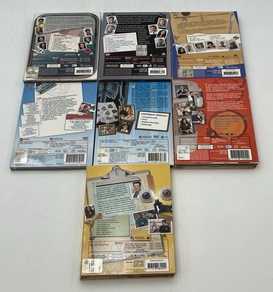 SCRUBS TV SERIES DVD'S IN ITALIAN SEASONS 1-4 & 6-8 NO SEASON 5,  1 2 3 4 6 7 8 Foto 2 de 4