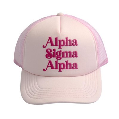 Sorority Shop Alpha Sigma Alpha Baseball Cap - Mesh Trucker-Style Hat, Padded...