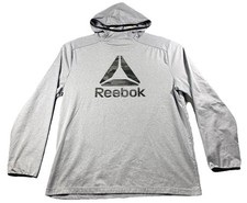 Reebok Men's Active Fleece Jersey Hoodie Gray Size L