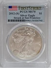 2012-(S) $1 American Silver Eagle PCGS MS70 First Strike Struck At San Francisco