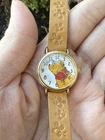 Vintage Timex 1990's Disney Winnie the Pooh & Bees Watch Brown Leather PARTS
