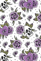Notizbuch Totenkopf DIN A5 6X9 Zoll 120 Seiten Punktraster Schreibheft