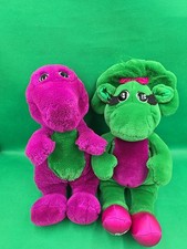 VTG 1992 Lyons BARNEY and BABY BOP 13 Plush Lot Set Stuffed Animal Dinosaur Toy