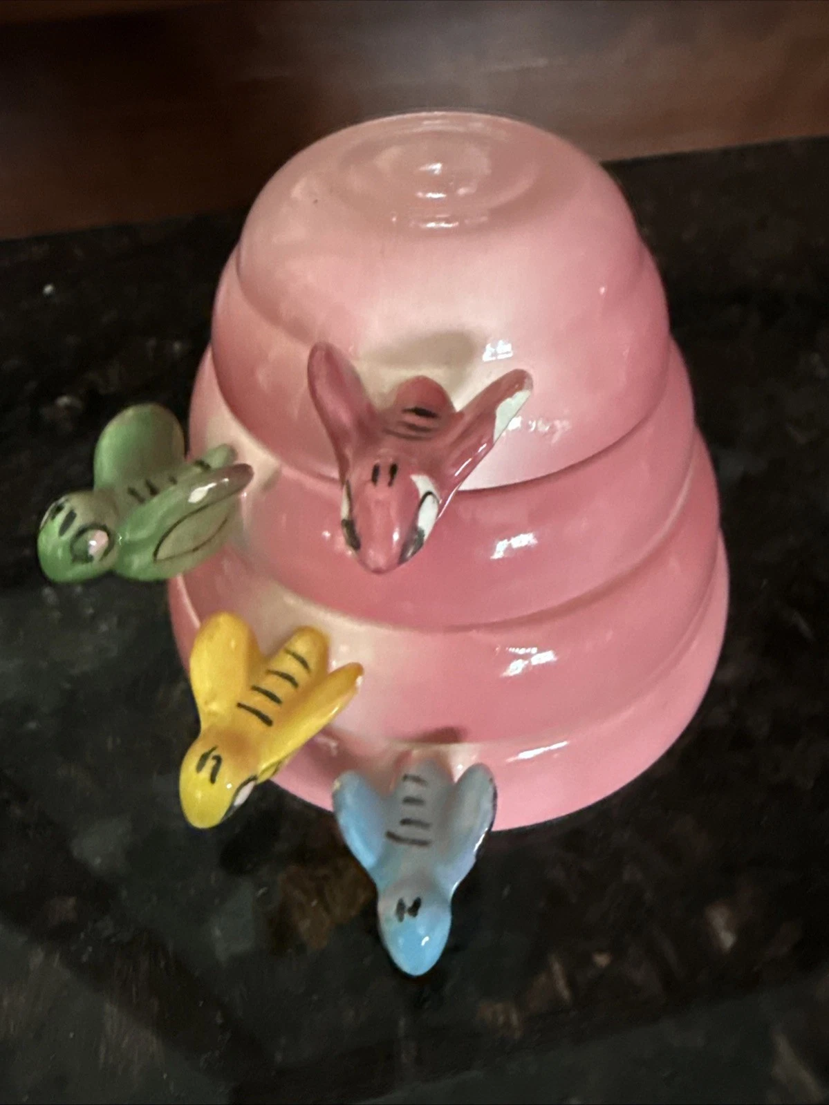 Vintage Victor Goldman Bee Pink Hive Measuring Cups Set Ceramic
Opens in a new window or tab