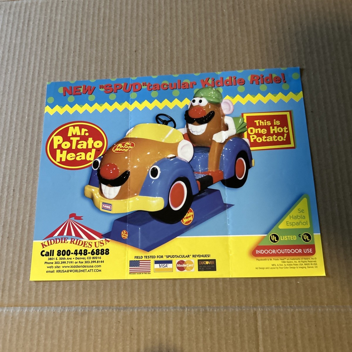 original Factory Old Stock Kiddy Ride Mr. Potato Head Usa FLYER | eBay