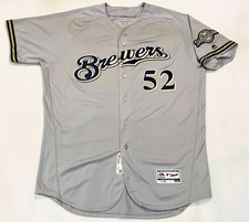 2016 MLB Milwaukee Brewers JIMMY NELSON #52 Game Issued Jersey Sz 50 Gray USA