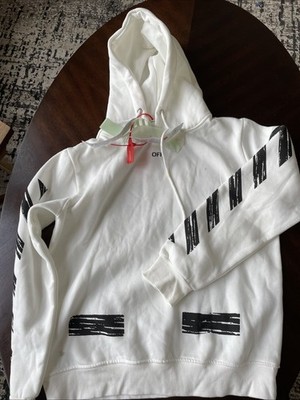 Off White Seeing Things Hoodie Mens Medium White Main Label Long Sleeve Warm
