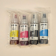 Genuine Epson 522 EcoTank Ink Bottle Set Cyan Magenta Yellow Black Inkjet NEW