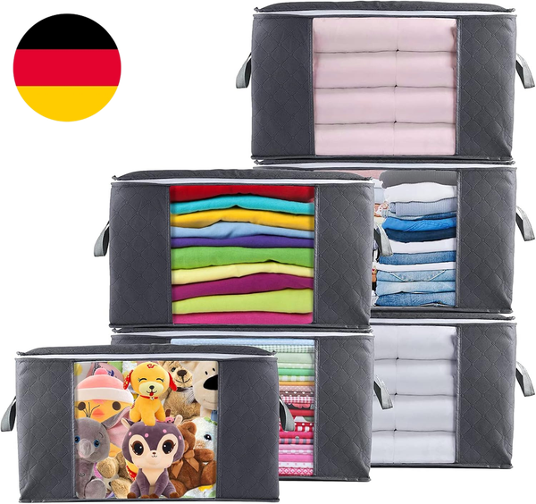 Withosent 6 StüCk 90L GroßE Aufbewahrungstasche Schrank Organizer Set, Faltbar K-image