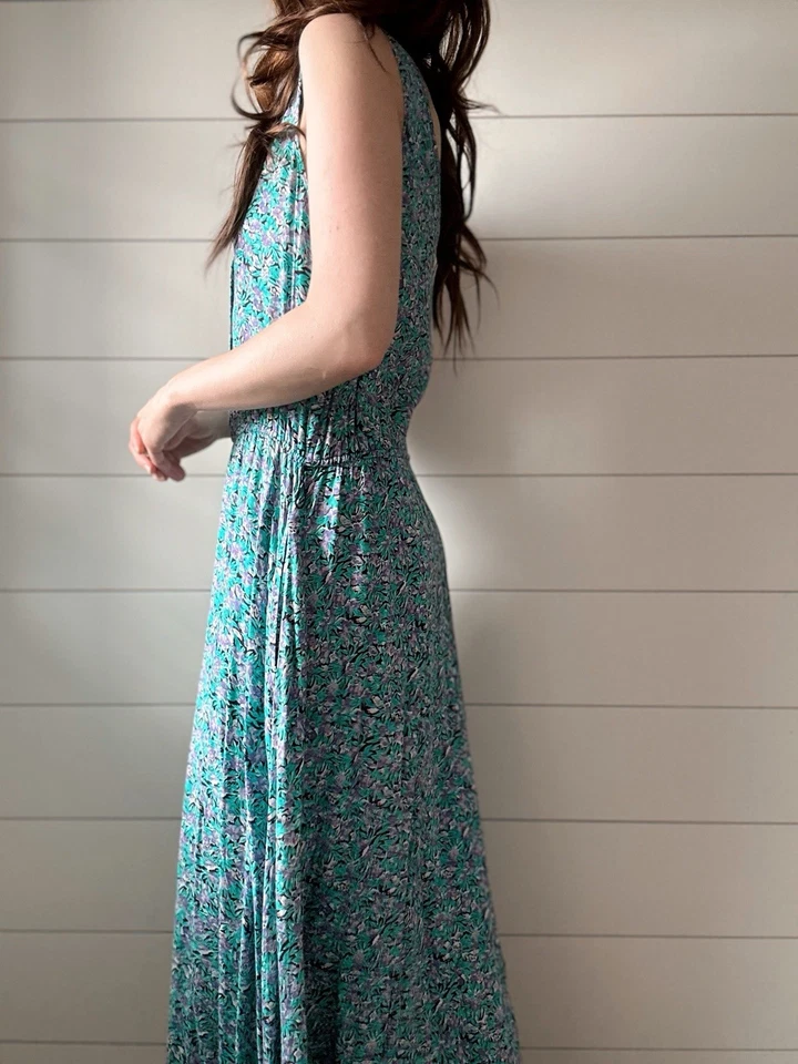S Robert’s Vintage 1990s Floral Midi Dress With Pockets Rayon - Image 4 of 4