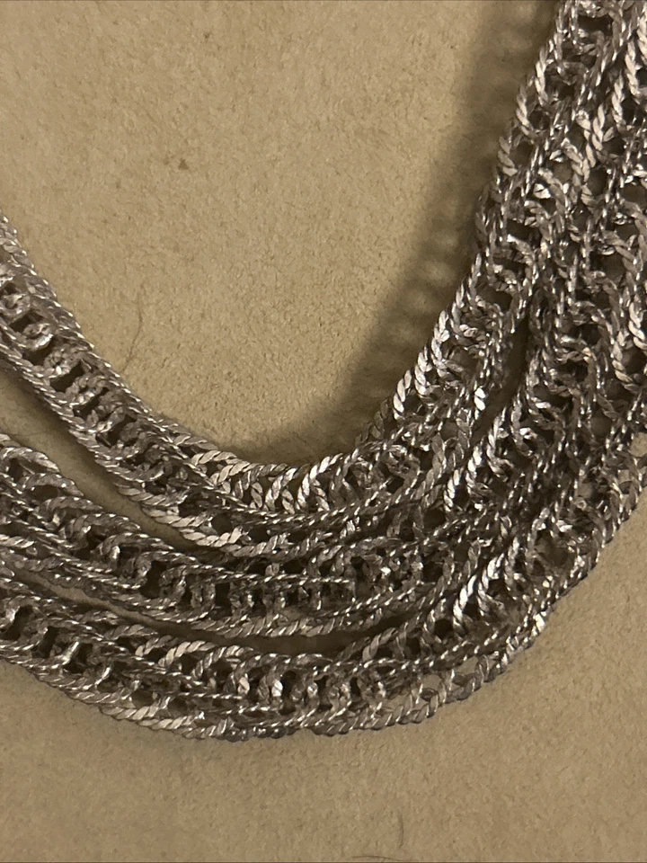 Vintage Mexico Sterling Silver Traditional Wedding Ethnic 36”  Long  Necklace - Image 4 of 4