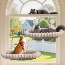 2-Pack Cat Window Perch & Hammock with Free Window Bird Feeder - Exquisite So...