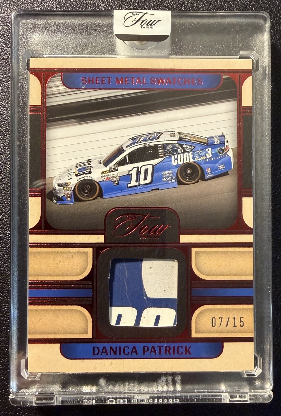 2026 Panini Turn Four - Sheet Metal Swatches - Danica Patrick #SM-DPT Red 07/15