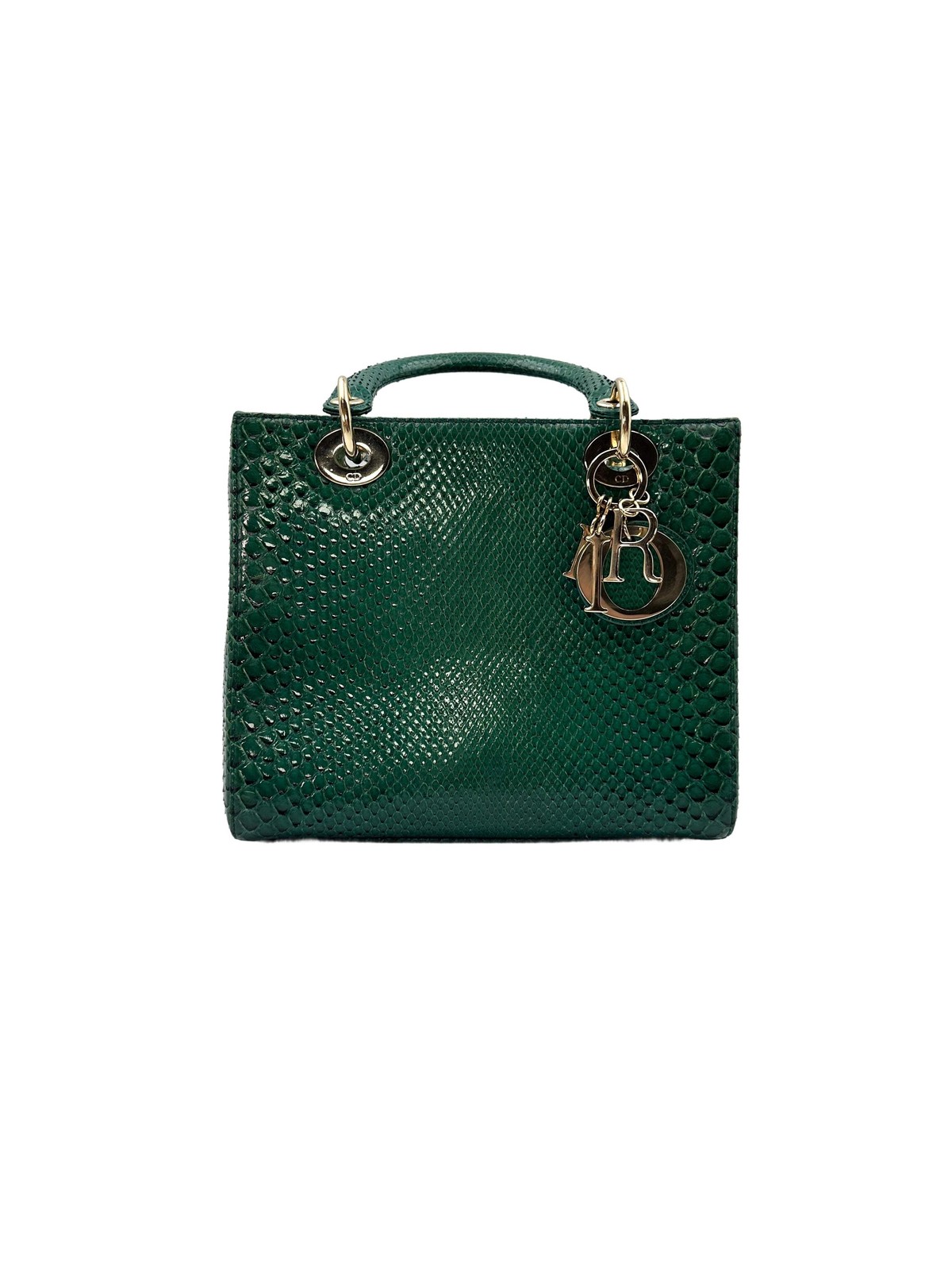 Christian Dior Emerald Python Lady Dior Shoulder … - image 4