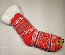 Cozy Slipper Socks - non-slip, red design, womens