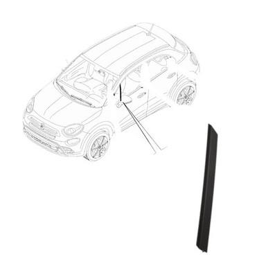 Wappenschild Glas Fest für Fiat 500x Von 2014 Vorne Rechts Dx - (51987605)