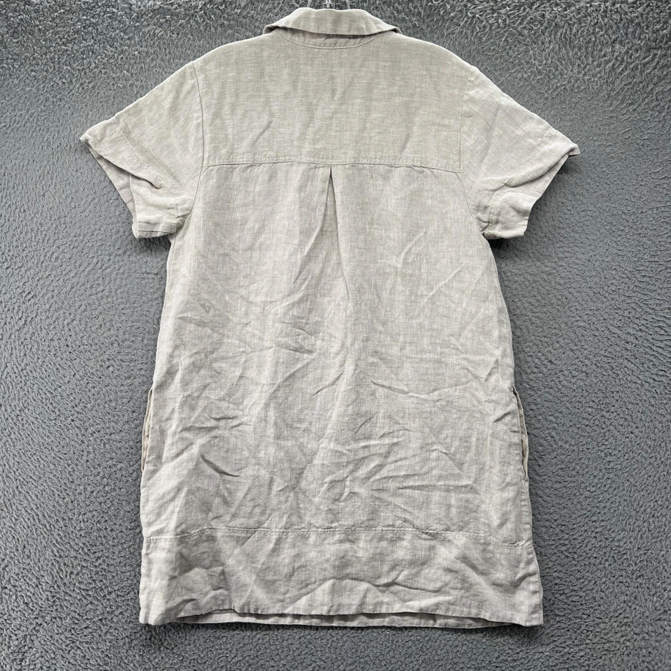 Madewell Dress Womens Medium Linen Collared Short Sleeve V Neck Casual Boho - Image 2 of 4