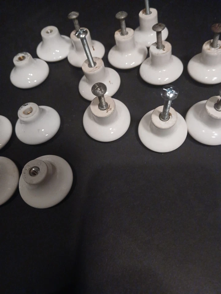 17 perillas de armario redondas florales de porcelana blanca 2 piezas vintage para cajón tocador Foto 4 de 4