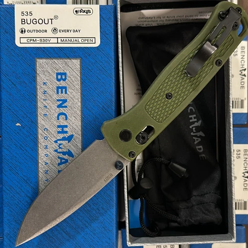 Benchmade Bugout 535 CPM-S30V Green Grivory Handle Folding Knife New. - Image 2 of 2