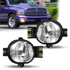 Pair Halogen Fog Light Assemblies Left Right For 02-08 Dodge Ram New Body Model