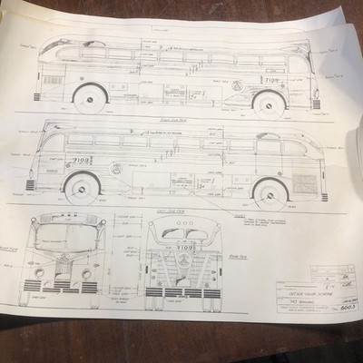 Public Service Coordinated Transport Newark NJ Bus Color Scheme Plans 1949