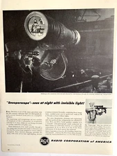 1946 RCA Sniperscope Snooperscope Print Ad 13in x 10 in WWII