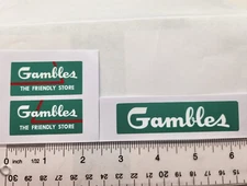 Tonka Gambles Stickers For Vintage Tonka Pick-up Trucks, 1950s To 1960s