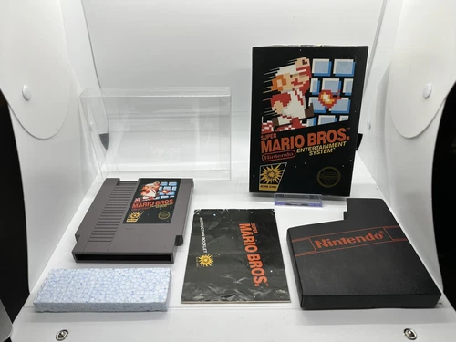 TESTED!  1985 NES SUPER MARIO BROS CIB 5-SCREW GAME Complete