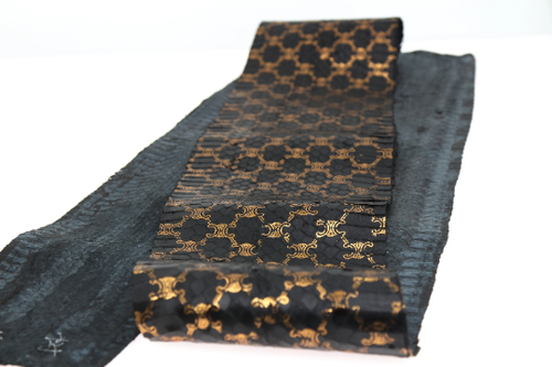 CC Monogram Print on Matte Elaphe Carinata Snake Skin Snakeskin Leathercraft - Picture 3 of 7