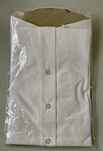 Vintage Universe Nylon Men's White SS Dress Shirt British Crown Colony Hong Kong - Picture 6 of 8