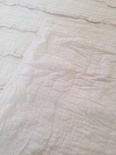 Simply Shabby Chic PINK Raw Edge KING QUILT Ruffles QUILT ONLY - Picture 5 of 9