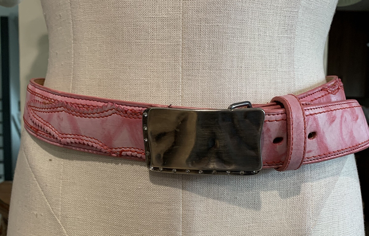 rustico cuadra women small pink leather western cowgirl belt  display picture 3