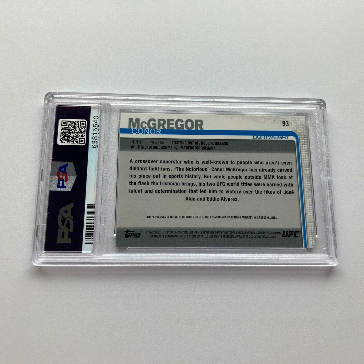 Conor McGregor 2019 Topps Chrome UFC X-Fractor Refractor