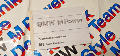 RARE ! OEM Factory BMW M3 Sport EVO Evolution owners handbook 