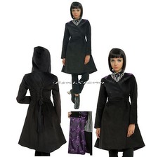 Disney The Nightmare Before Christmas Jack Lined Black Hooded Trench Coat Jacket