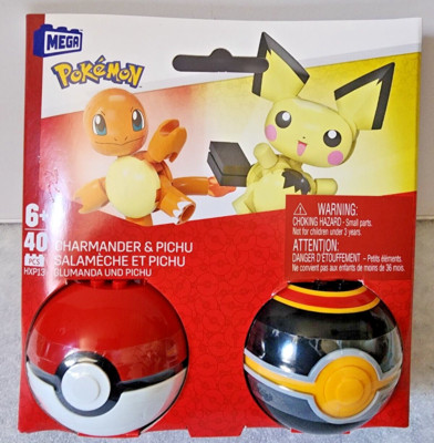 MegaConstrux Pokemon Charmander & Pichu Poke Ball Building Exclusive Set -Sealed