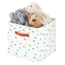iDesign Arrow Fabric Storage Cube Bin, Small Basket Container Dual Side Handles