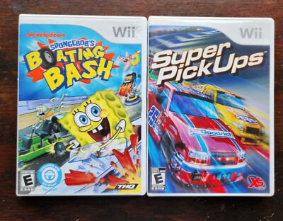 SpongeBobs Boating Bash Nintendo Wii 2010 Game Complete W/ Manual Disk + Super P