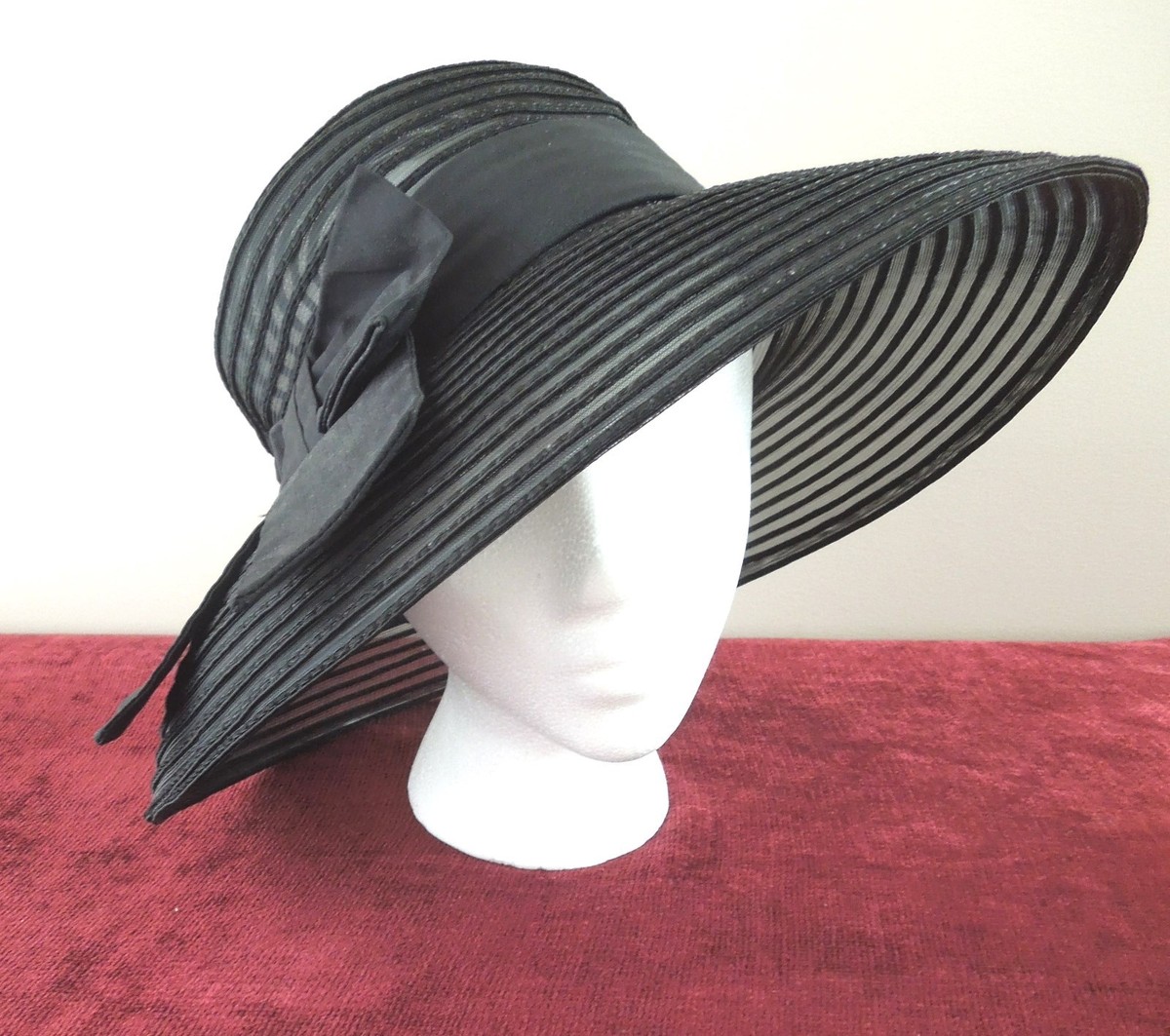 Elegant Black Women\'s Hat with Bow Libra Ivory and Black Wide Brim Hat. Hats for Men & Women main image 4