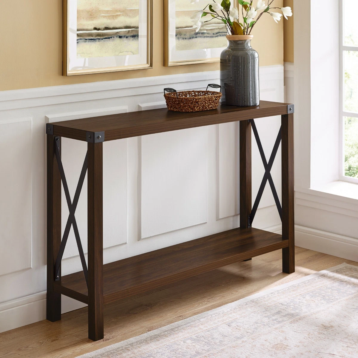 Dark Walnut Sofa Table | Baci Living Room