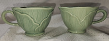 Coppia tazzine da caffè vintage metà secolo Poppytrail Metlox Lotus verde